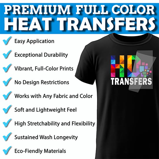 HD Transfers - Full Color Custom Digital HD DTF Transfers